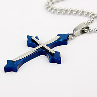 Титана стали Blue Cross форме ожерелья