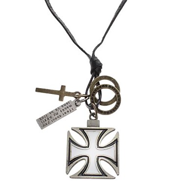 Крестообразные цветочным узором Корова кожа Ожерелье