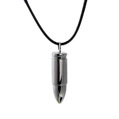Мода (Пуля подвеска) Черный титан сталь ожерелье (черный, серебро, бронза) (1 шт)