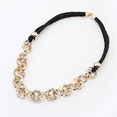 Готический Совместное (Золото Проба) Черная ткань цепи ожерелье (1 шт)