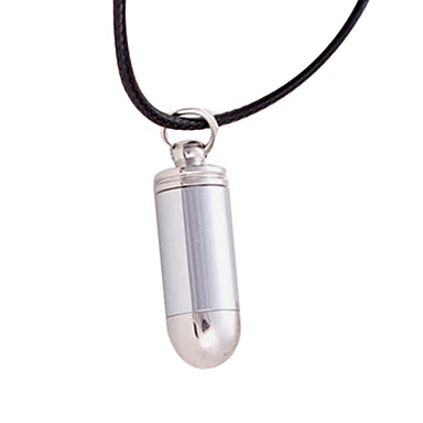 Мода (Пуля подвеска) Черная кожа ожерелье (серебро) (1 шт)