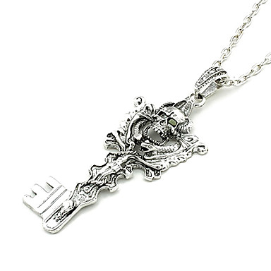 Бронзы год сбора винограда Череп ожерелье (случайный цвет)