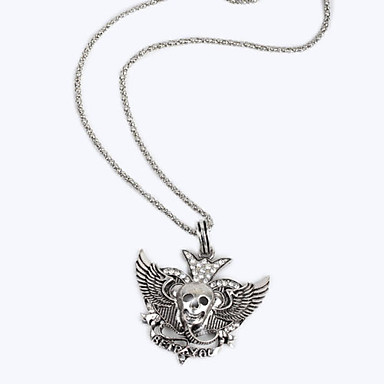 Античная медь черепа Rhinestone ожерелье KL07