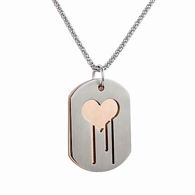 Титан Нержавеющая сталь 316L Bleeding Heart ожерелье с подарочной коробке (розовый и серебристый)