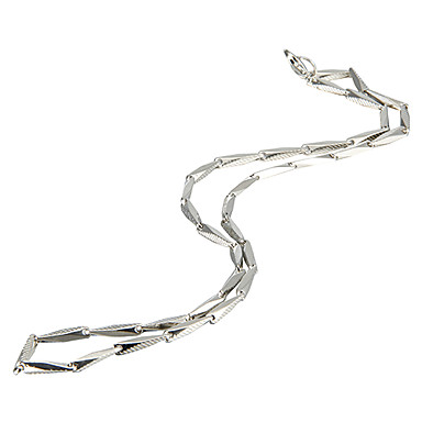 Мода полосой Серебряный титана стали ожерелье цепь (1 шт)