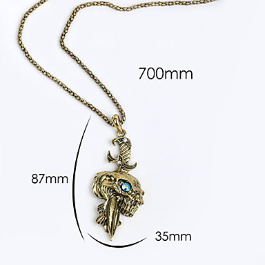 Античная медь черепа Rhinestone ожерелье KL11