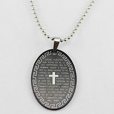 Титан Овальный Bible Black ожерелье