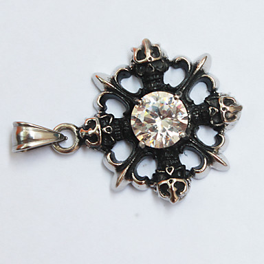 1шт старинные падение подвески масло черепа нержавеющей стали ювелирные изделия с кристаллом для мужчин