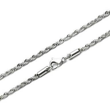 Мужские титановые стали 2,4 мм Металл Широкий ожерелье 24 "