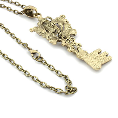 Бронзы год сбора винограда Череп ожерелье (случайный цвет)