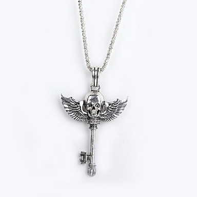 Античная медь черепа Rhinestone ожерелье KL09