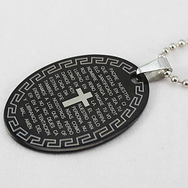 Титан Овальный Bible Black ожерелье