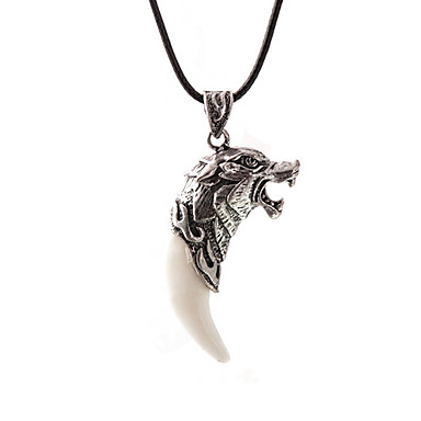 Классический (Полумесяц подвеска) Черная кожа ожерелье (серебро) (1 шт)