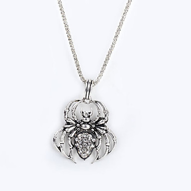 Античная медь черепа Rhinestone ожерелье KL08