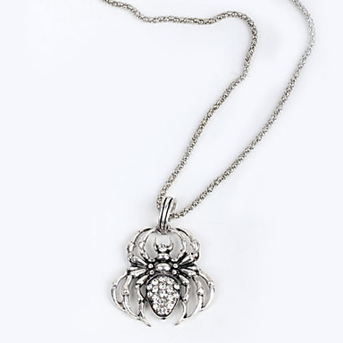 Античная медь черепа Rhinestone ожерелье KL08