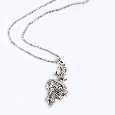 Античная медь черепа Rhinestone ожерелье KL11