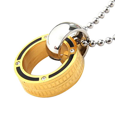 титановые стали двойной кулон ожерелье кольцо