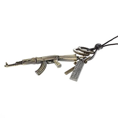 AK47 Gun Корова кожа Ожерелье
