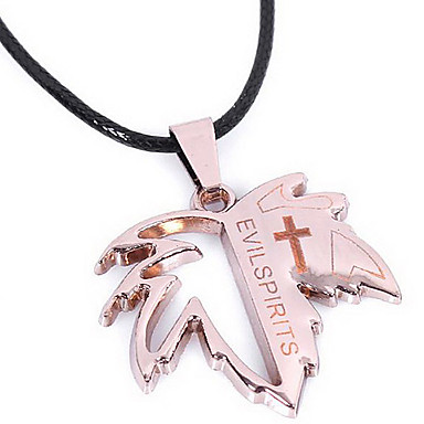 Готический Элвис (клен) Черная кожа ожерелье (1 шт)