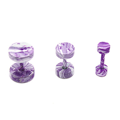 1PCS 6/8mm Красочные титана стали гантелей Серьги (разных цветов)