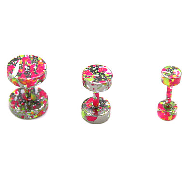 1PCS 6/8mm Красочные титана стали гантелей Серьги (разных цветов)
