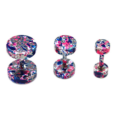 1PCS 6/8mm Красочные титана стали гантелей Серьги (разных цветов)
