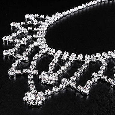 Свадьба Элегантный Rhinestone Crystal серьги и ожерелье комплект ювелирных изделий