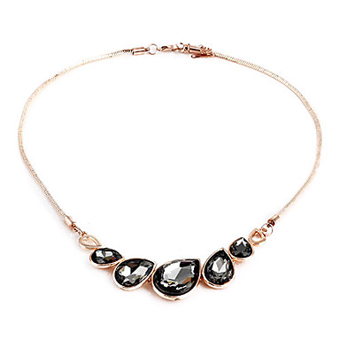 Горный хрусталь вода падения ShapeEarrings & Ожерелье Комплект ювелирных изделий (случайный цвет)