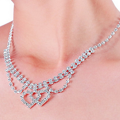 Свадьба Элегантный Rhinestone Crystal серьги и ожерелье комплект ювелирных изделий