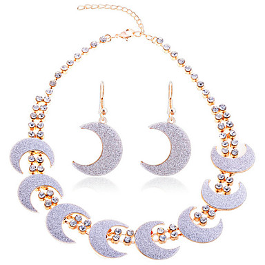 Lureme Блеск Полумесяца Форма Серьги колье