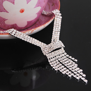 Свадьба Элегантный Rhinestone Crystal серьги и ожерелье комплект ювелирных изделий