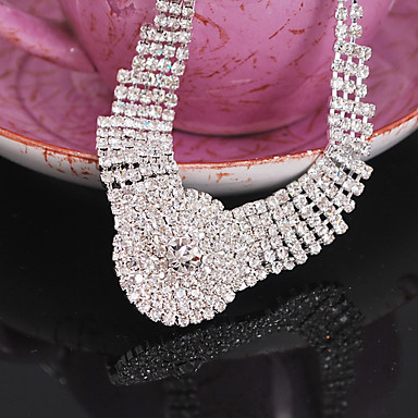 Свадьба Элегантный Rhinestone Crystal серьги и ожерелье комплект ювелирных изделий