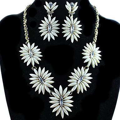 Европейский Ассорти Цвет Смола сплава (серьги и ожерелья) Свадьба Ювелирные наборы (синий, белый)