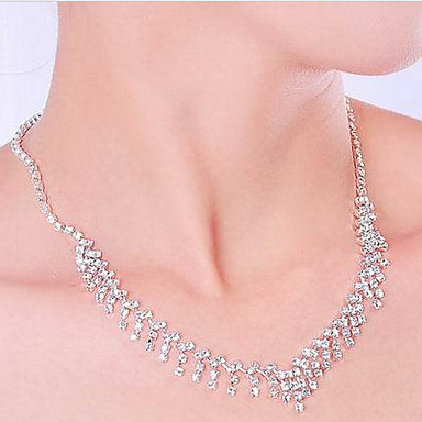 Свадьба Элегантный Rhinestone Crystal серьги и ожерелье комплект ювелирных изделий