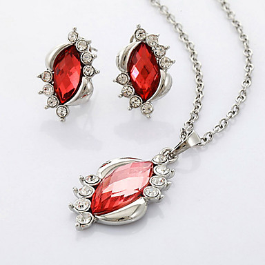 SWA Рубин Rhinestone Кристалл подвеска серьги комплект ювелирных изделий Кач платиновым покрытием подарков ювелирные изделия для женщин