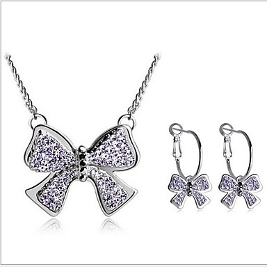 Серьги Bowknot & Set ожерелье ювелирных изделий