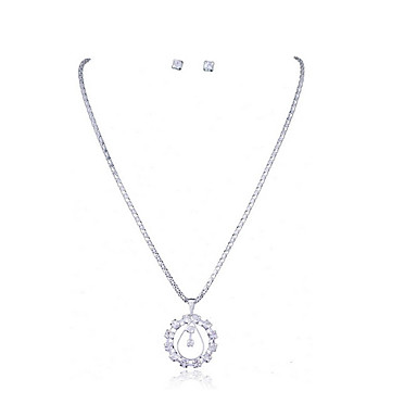 Свадьба Элегантный Rhinestone Crystal серьги и ожерелье комплект ювелирных изделий