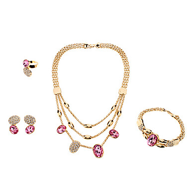 Многокамерные Полный Rhinestone Blue Gem Jewelry Set