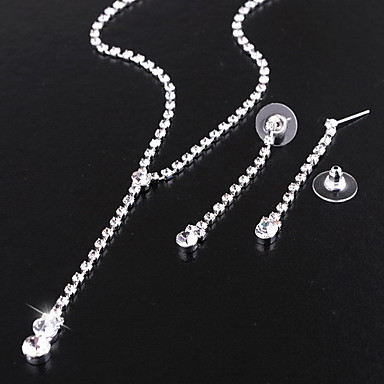 Свадьба Элегантный Rhinestone Crystal серьги и ожерелье комплект ювелирных изделий