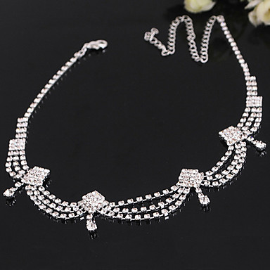 Свадьба Элегантный Rhinestone Crystal серьги и ожерелье комплект ювелирных изделий