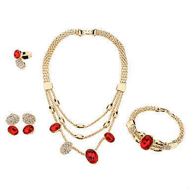 Многокамерные Полный Rhinestone Blue Gem Jewelry Set