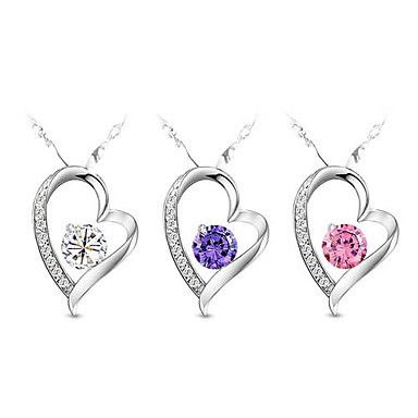 Heart-Shaped Циркон серебряный комплект ювелирных изделий