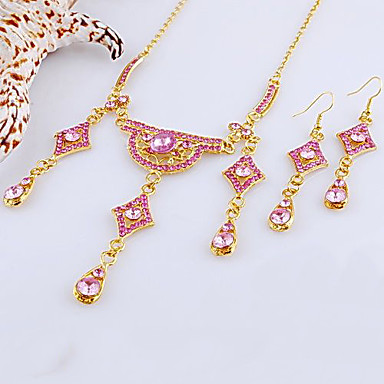 Свадьба Элегантный Rhinestone Crystal серьги и ожерелье комплект ювелирных изделий