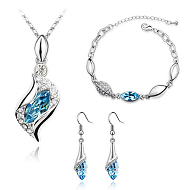 Роскошный Crystal Jewelry Set (в том числе ожерелье и серьги & браслет)