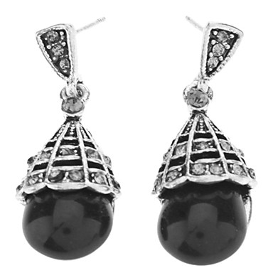 Rhinestone Очаровательные черные Установить ювелирные изделия перлы
