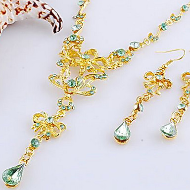 Свадьба Элегантный Rhinestone Crystal серьги и ожерелье комплект ювелирных изделий