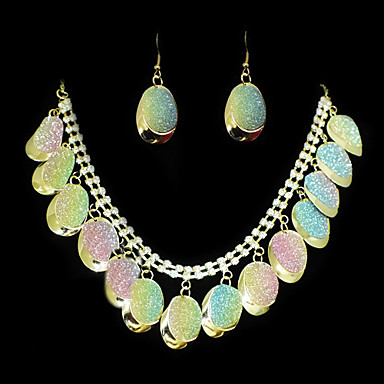 Европейские Rhinestone золота с Сплав (серьги и ожерелья) Камень Ювелирные наборы