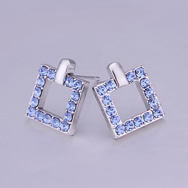 Современные ювелирные изделия площадь оловянного сплава с платиновым напылением Синий Набор