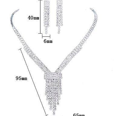 Свадьба Элегантный Rhinestone Crystal серьги и ожерелье комплект ювелирных изделий