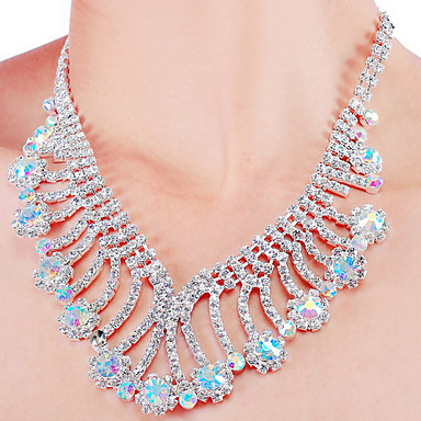 Свадьба Элегантный Rhinestone Crystal серьги и ожерелье комплект ювелирных изделий
